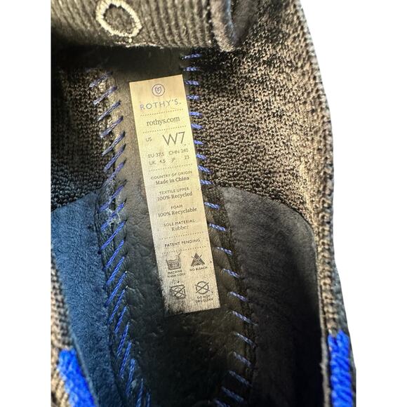 Rothy's Black Basic Honeycomb Washable The Point Slip On Flats Shoe Size 7 - Picture 2 of 9